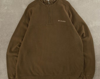 Vintage Columbia Quarter Zip Sweatshirt XL Brown