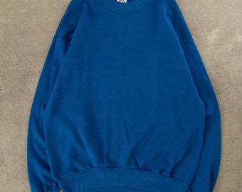 Vintage Jerzees 1990s Blank Raglan Sweatshirt XL Blue