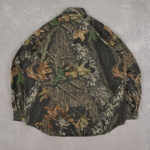 Jerzees Vintage Mossy Oak Real Tree Camo Shirt X-Large Men's Green Camouflage image 2
