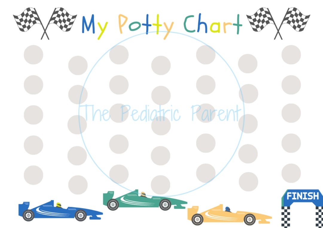 Race Car Potty Chart Potty Training Chart Potty Training Printable