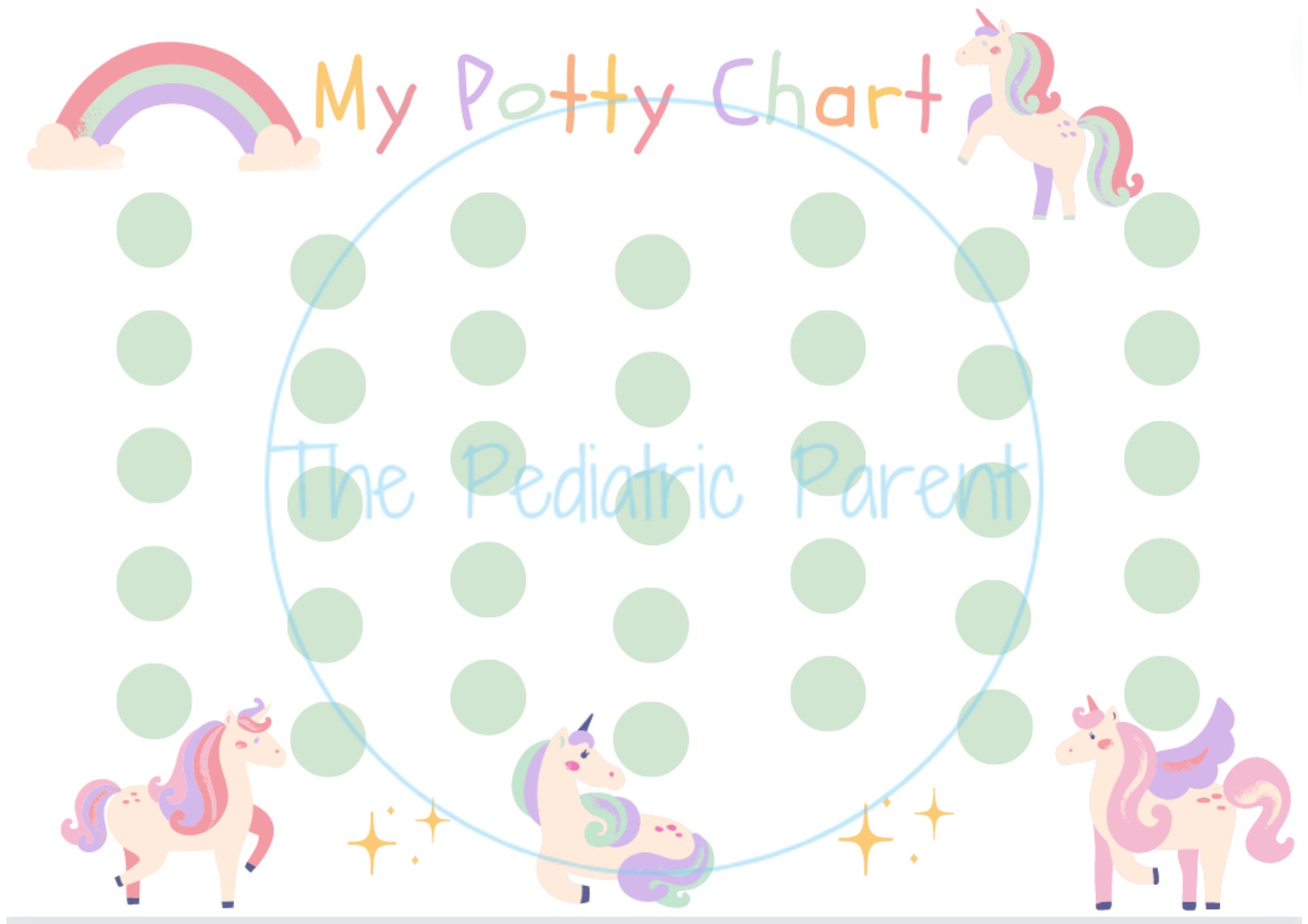 Unicorn Potty Chart Potty Training Chart Potty Training - Etsy