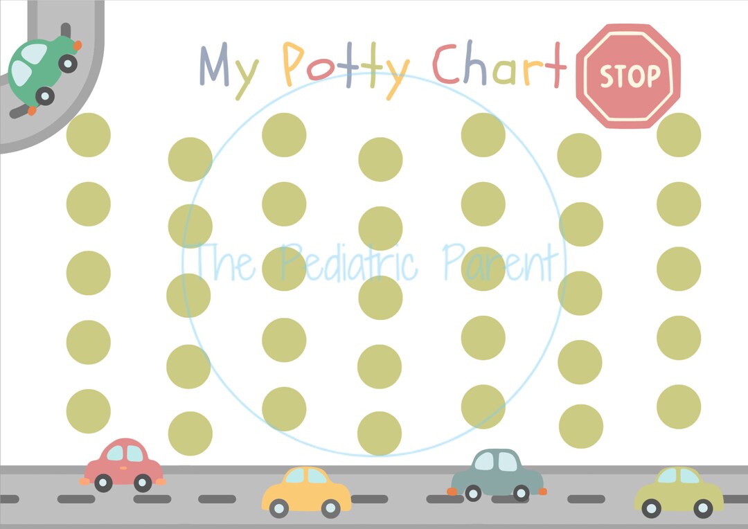 Car Potty Chart Potty Training Chart Potty Training Printable Reward ...