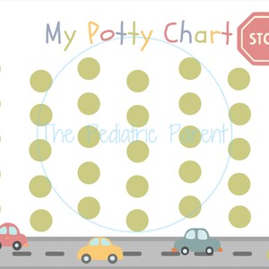 Car Potty Chart Potty Training Chart Potty Training Printable Reward ...