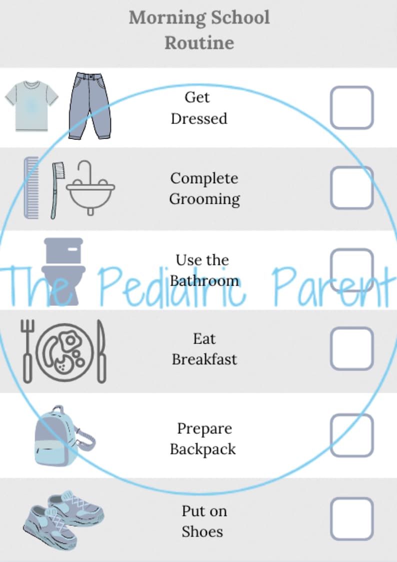 ADHD Morning Routine for Kids Planner Child Routine - Etsy
