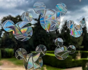 Mouse Window Decals, Set of 5 Sun Catchers, Sun Catcher