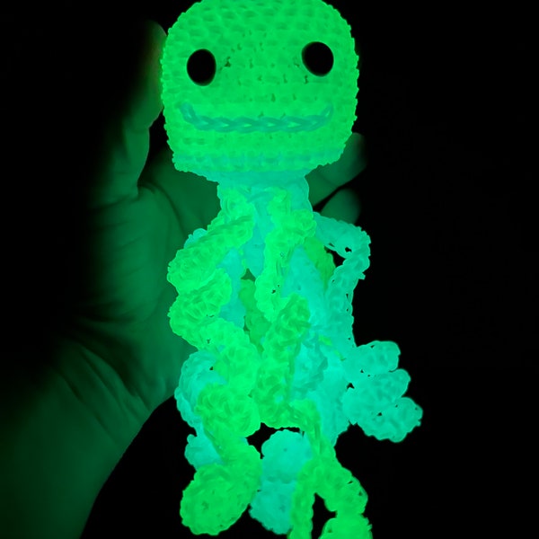 Jellyfish (large) Glow-in-the-Dark - Rainbow Loom, Loomigurumi