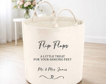 Wedding flip flop basket | glow stick bag | personalised wedding bag
