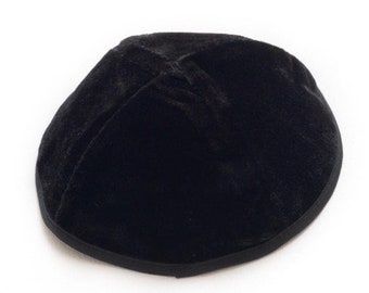 Simple Black Velvet Yarmulke Kippah Cupples Jewish Kippa Hat Judaica Kipa 20 cm