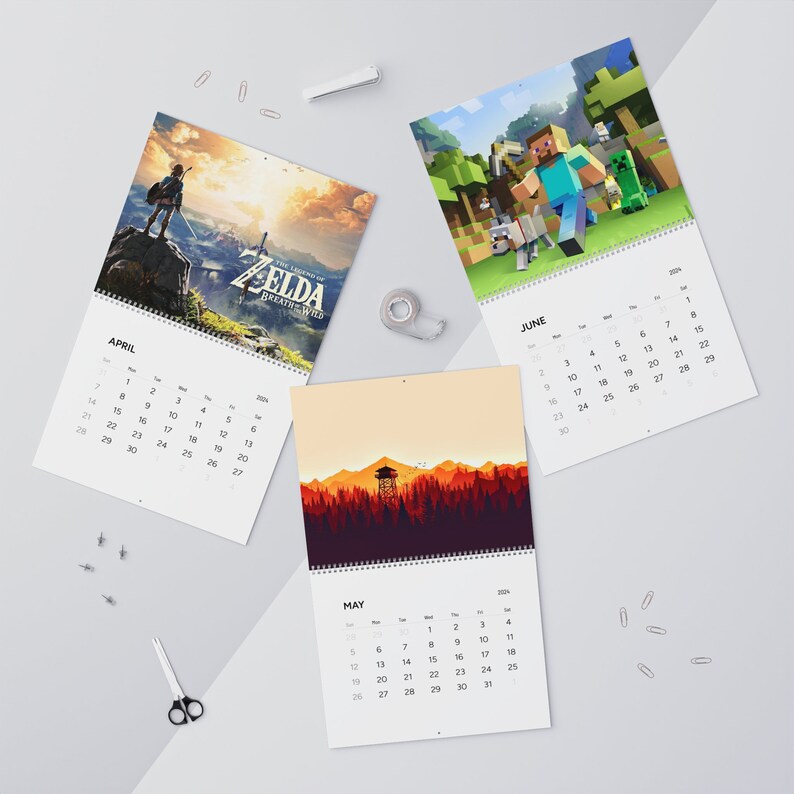 Gamer Wall Calendar 2024 Etsy