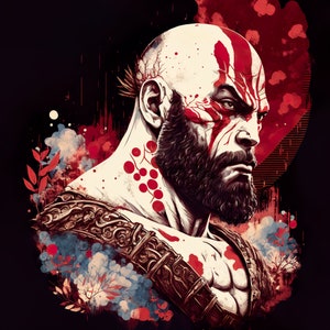 God Of War - limited edition, Japanese style Kratos graphic art download.