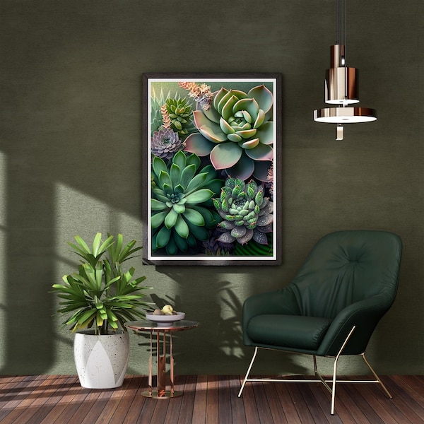 Succulents Wall Art Print, Stunning Downloadable Wall Art, DIGITAL PRINT DOWNLOAD