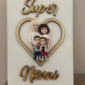 Placa hecha a mano personalizable con caricaturas