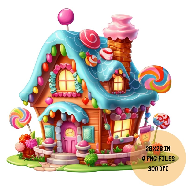 Fairy Candy House Digital Downloads Candy House Clipart Etsy