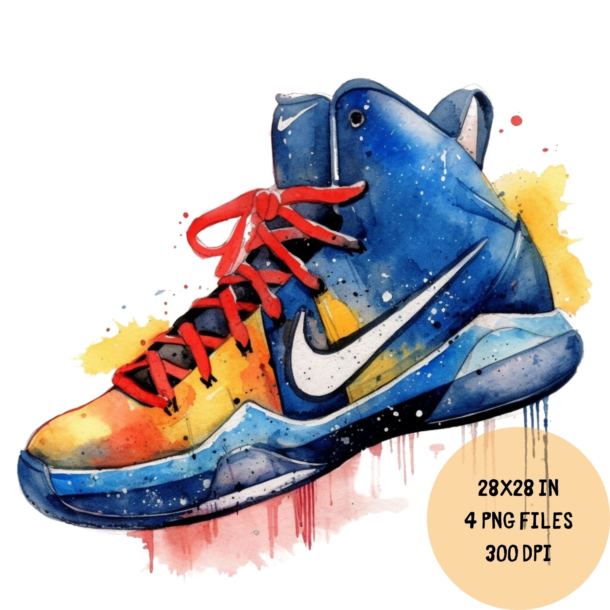 Basketball Shoe Clipart Watercolor Clipart Digital Clipart - Etsy