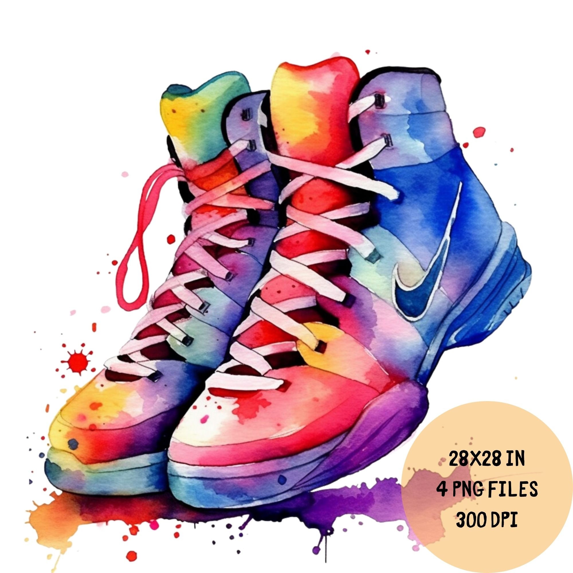 Basketball Shoe Clipart Watercolor Clipart Digital Clipart - Etsy