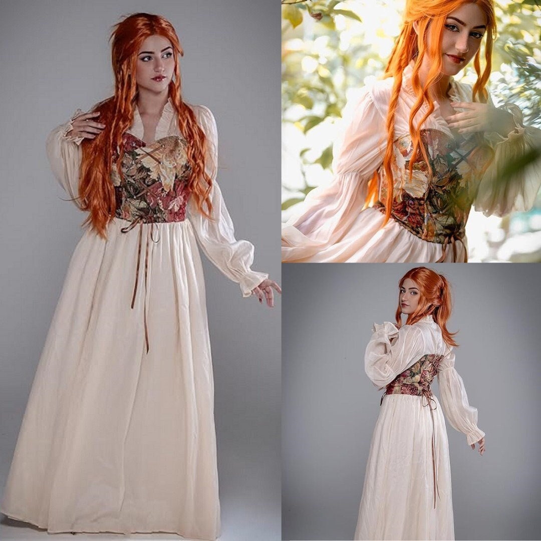 Medieval Night Gown, Outlander Dress, Renaissance Nightgown