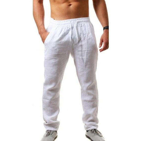 Pantalon sarouel homme en coton - lin