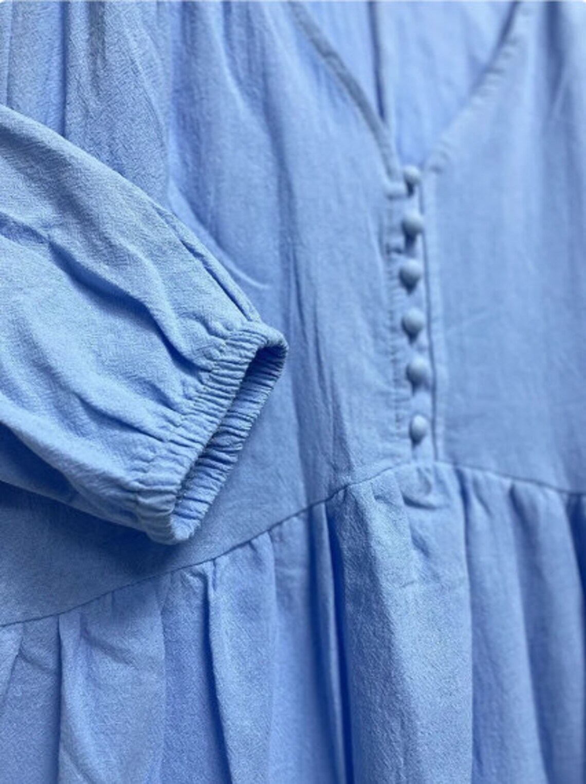 Women Summer Cotton Dresses Ninepoint Sleeves Dress Long Maxi Dress Loose Robes Casual Dress