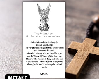 カトリックの祈祷カード、聖ミカエルの祈祷カード、祈祷カード