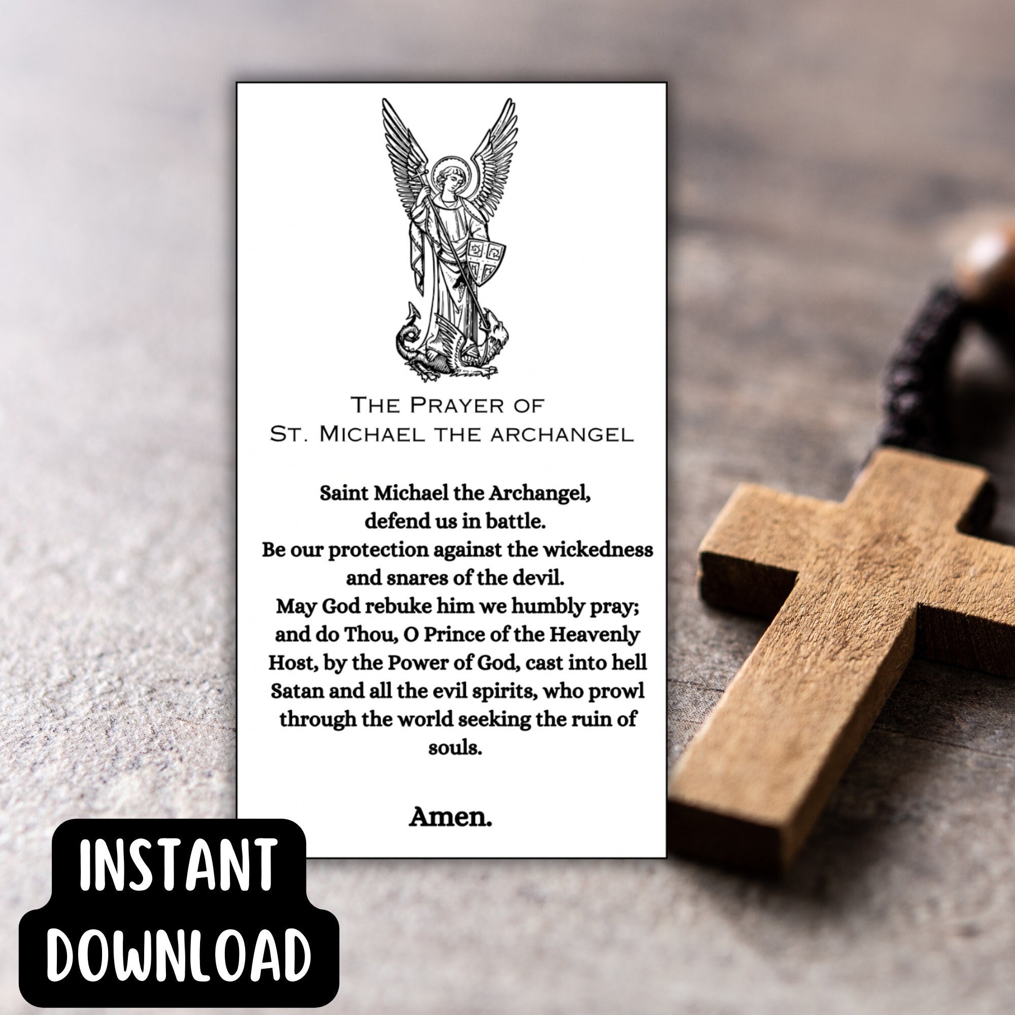 Catholic Prayer Cards St Michael - Il Fullxfull.5767334222 Etcf