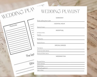 Digital wedding planning music playlist template, wedding planning template