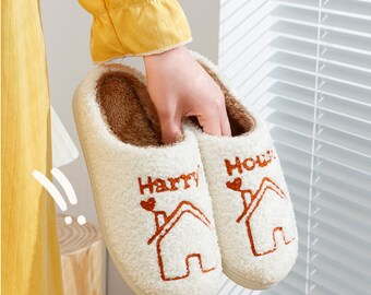 Funny Harry Style Slippers, Harry House Slippers, Plush Home Slippers