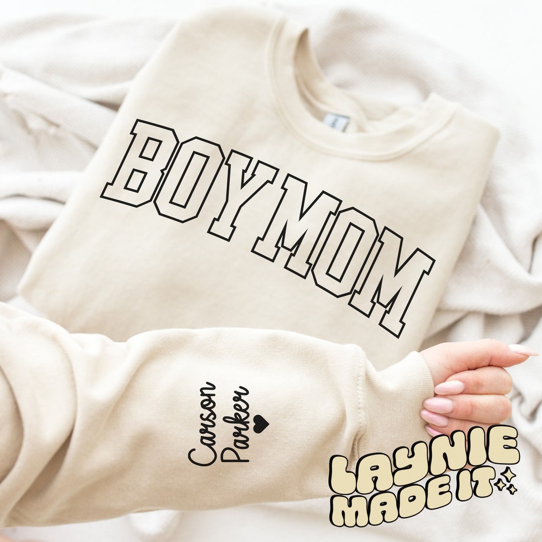 Boy Mom Sweatshirt, Boy Mama Sweatshirt, Mom Sweatshirt With Kids Names