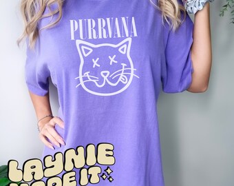 Nirvana Purrvana Shirt, Pump Cover, Gym Pump Cover, Pump Cover T Shirt, Oversized Pump Cover, Cat Shirt, Funny Cat Shirt, Rock Band Shirt
