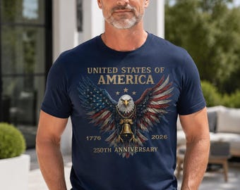 USA 250th Anniversary Shirt, 1776 2026 Patriotic Eagle Tee, United States of America Shirt, Liberty Bell, Comfort Colors