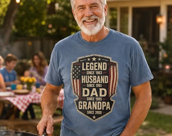 Custom Legend Dad Grandpa Shirt, Personalized Father’s Day Tee with Names and Years, Husband Dad Grandpa Gift