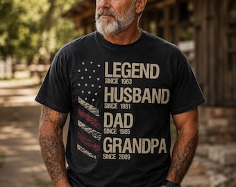Personalized Husband Dad Grandpa Shirt, Custom Legend Dad Tee, Father’s Day Gift with Kids Names and Years