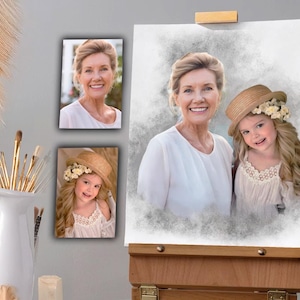 Personalized Memorial Portrait Painting from Photo: Loss of Loved One Gift, Personalized Christmas Gift for Parents, Memorial Painting, Gift