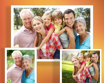 Custom Family Portrait Gift | Add Loved One to Photo | Memorial Portrait for Deceased Parent or Grandparent | Photo Merge for Christmas Gift