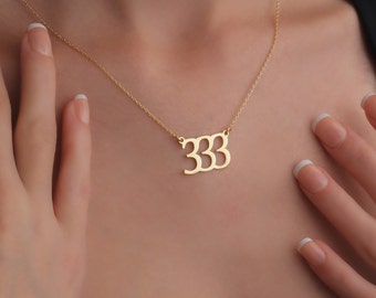 Chic Angel Numbers Gold Necklace, Perfect Gift for Her, Choose from 111 to 999