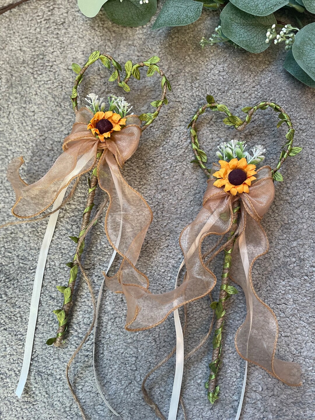 Sunflower Flower Girl Wands Etsy