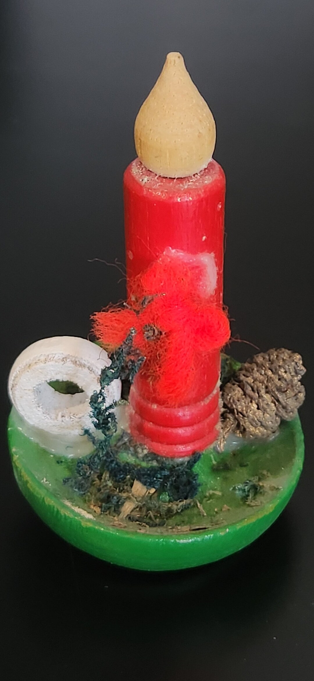 Vintage Wooden Candle Ornament Etsy