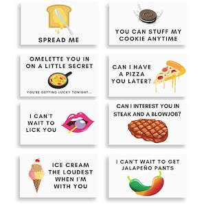 Naughty Lunchbox Love Notes for Him - 8er Pack (mit Umschlägen) - Food-Themed