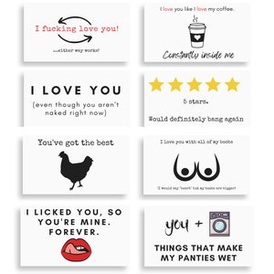Naughty Lunchbox Love Notes für Ihn - 8er Pack (mit Umschlägen)