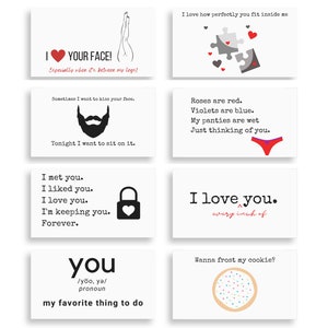 Naughty Lunchbox Love Notes für Ihn - 8er Pack (mit Umschlägen)