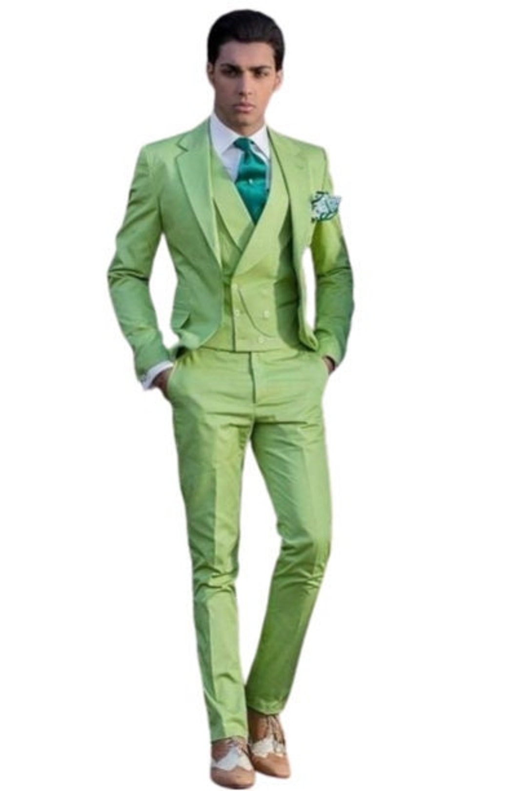 Light Green 3 Piece Suit Man Suit Prom, Party Wear Suit Wedding Suit for Groom and Groomsmen