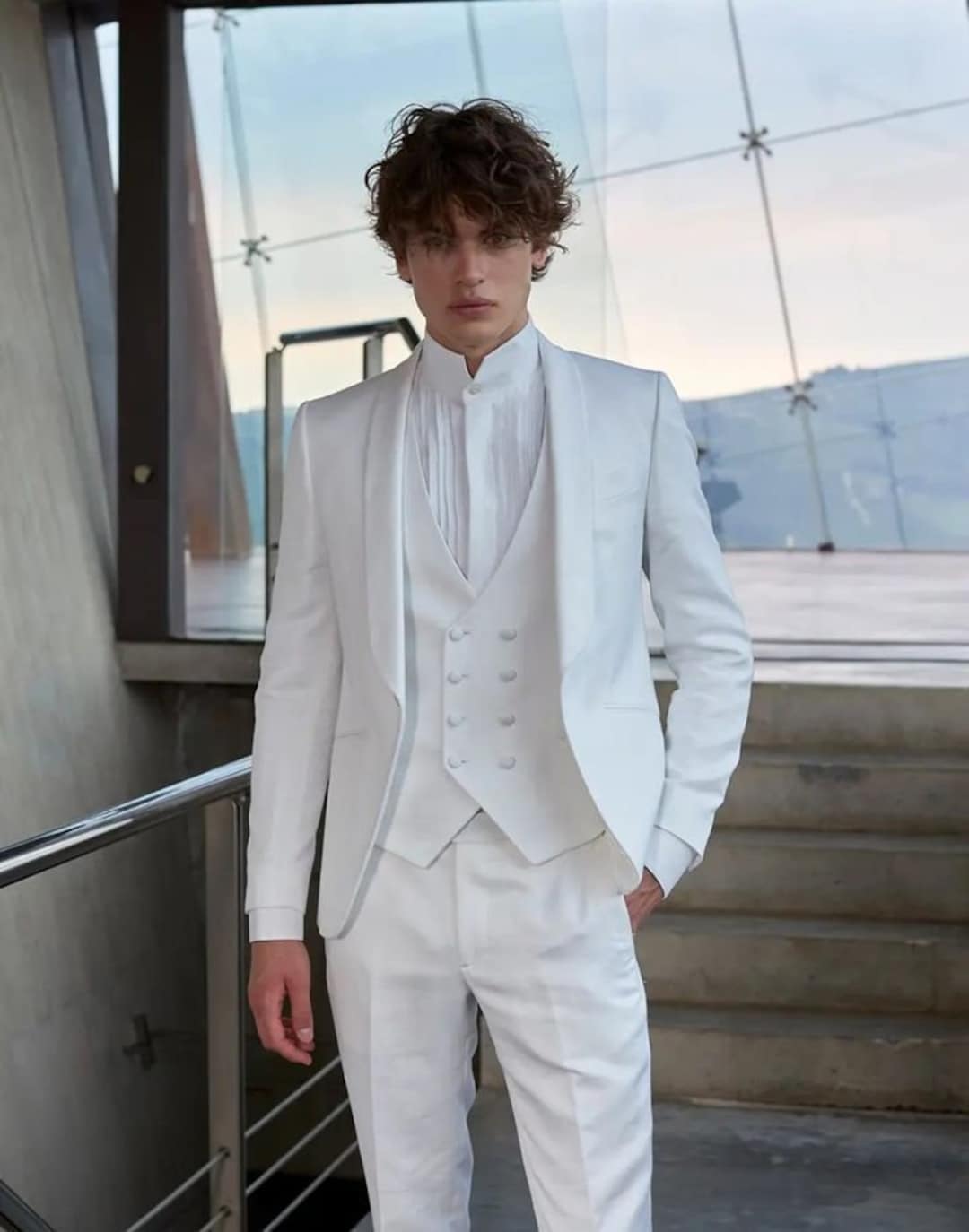Buy Men's Premium White Piece Suit Groom's Wedding Suit Prom Suit for  Men Luxury Men's Party Suit Men's Engagement, Anniversary Suit