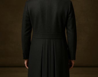 Vintage 80s Brooks Brothers Green Moleskin Leather Collar Coat