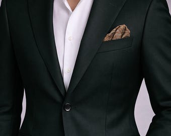Dark Forest Green Slim Fit Suit: Wedding Groom Tuxedo Blazer & Pants Set