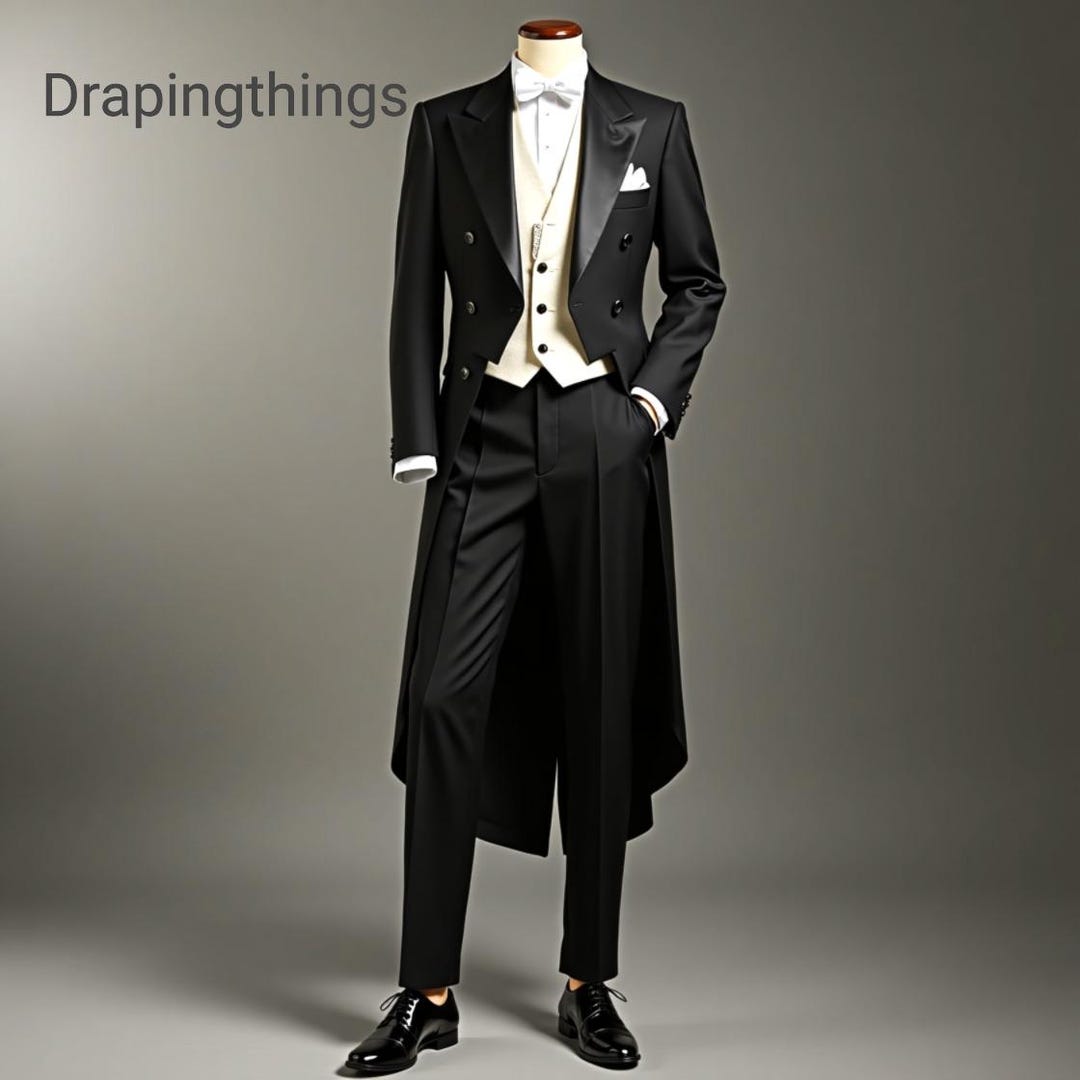 Bentley Black Formal Tail Coat Tuxedo for Men main image 1