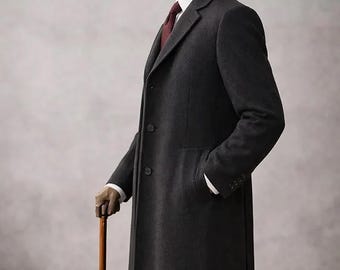 Custom Wool Overcoat: Tailored Bespoke Vintage Wedding Coat, Formal Long Jacket