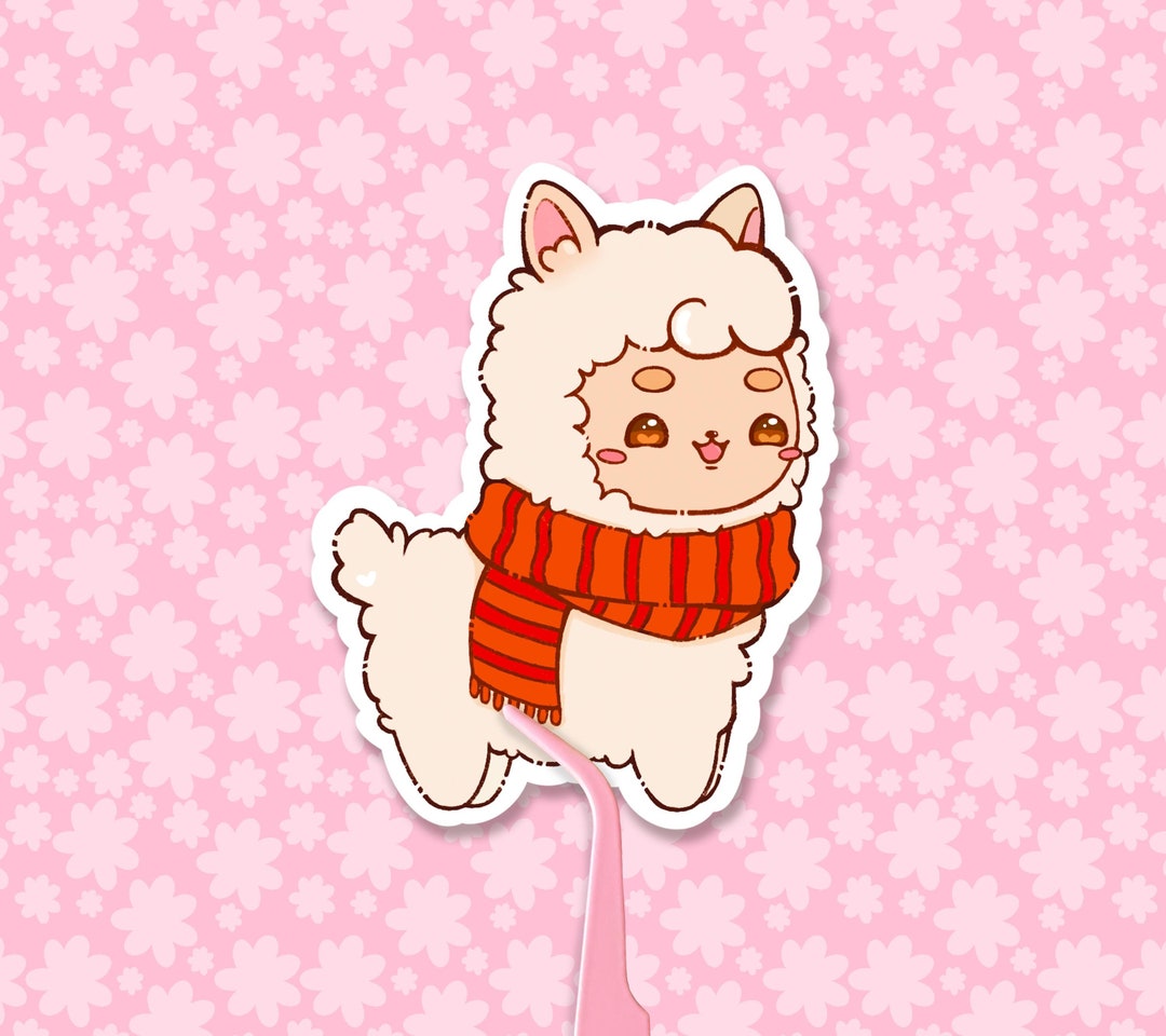 Alpaca Waterproof Vinyl Sticker Cute Kawaii Laptop Planner Water Bottle ...