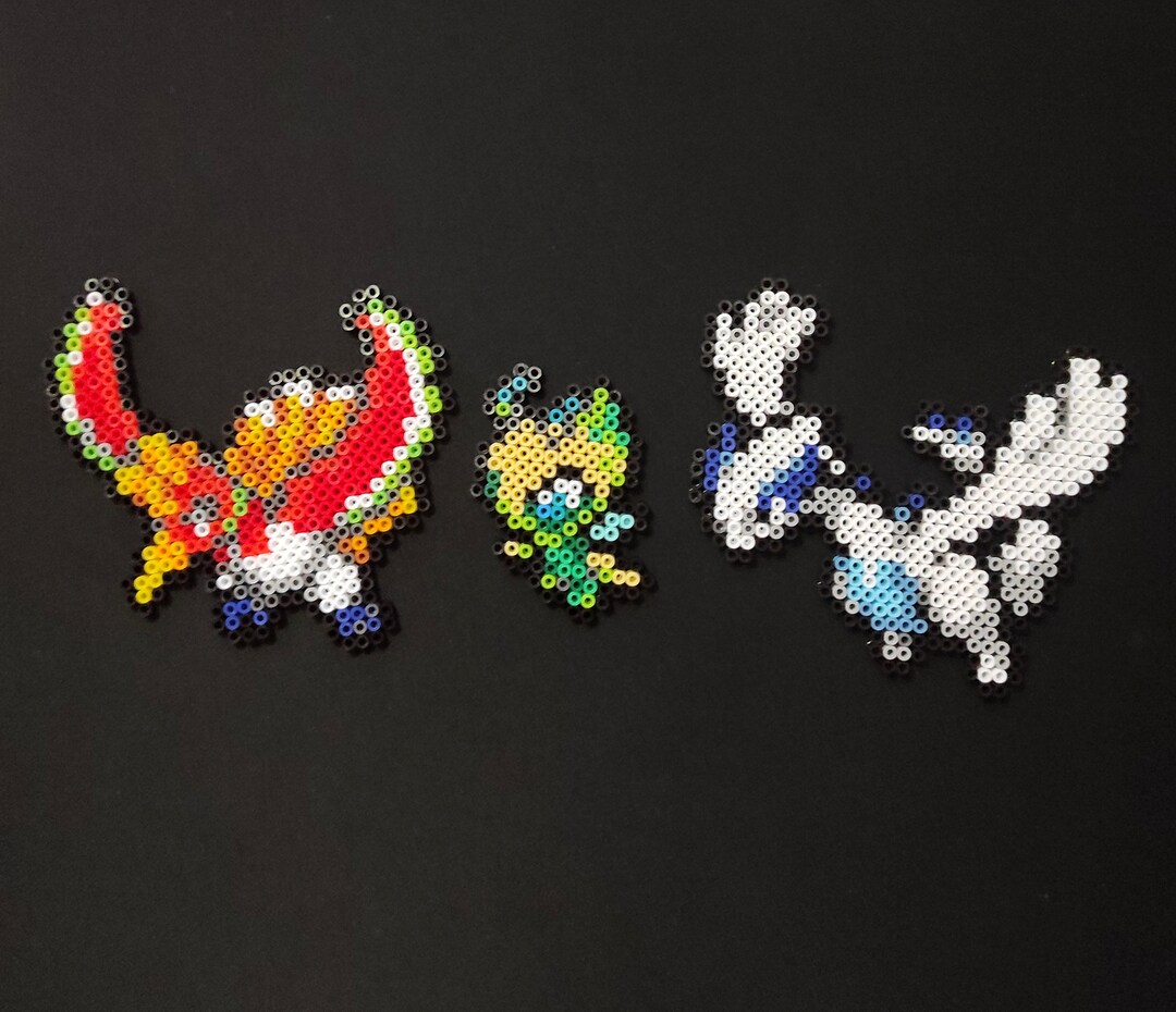 Lugia / Hooh / Celebi / Perler Bead / Pokemon / Hama Bead / Etsy