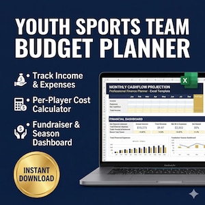 Youth Sports Team Budget Template | Travel Team Expense Tracker Excel