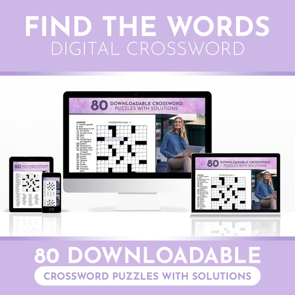 Digital Download 80 Large Print Crosswords