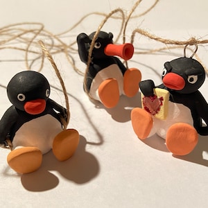 レア】ピングー 小物入れ pingu クッキー フィギュア デコ 水色